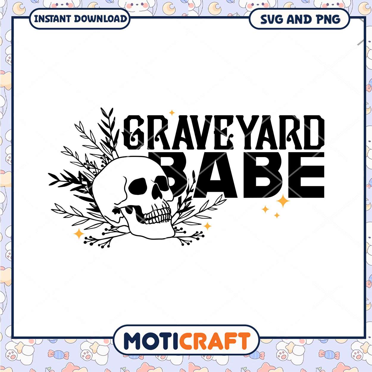 Graveyard Babe SVG Skull Floral Design Graveyard Babe SVG Skull Floral Design