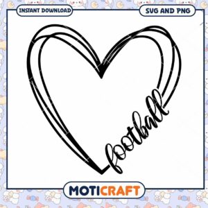 Football Heart SVG PNG Instant Download
