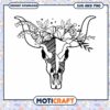 Floral Cow Skull SVG Cut File 2 Floral Cow Skull SVG Cut File