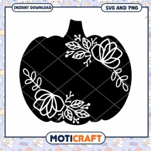 Floral Pumpkin SVG Cut File