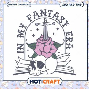 Fantasy Era Skull Rose SVG