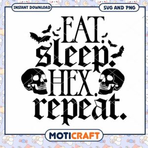 Eat Sleep Hex Repeat SVG PNG