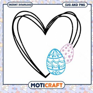 Easter Heart SVG PNG Instant Download