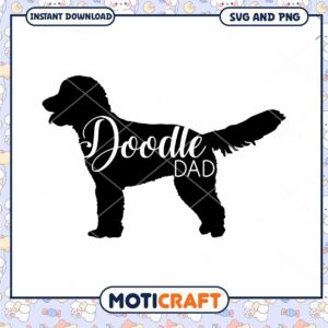 Doodle Dad SVG PNG Silhouette Dog Cut File