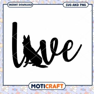 Dog Love SVG, PNG Instant Download