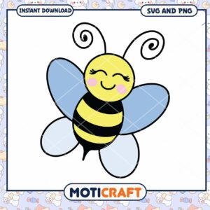 Cute Bee SVG PNG Instant Download