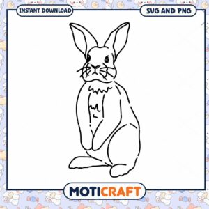 Cute Bunny Rabbit SVG PNG Instant Download
