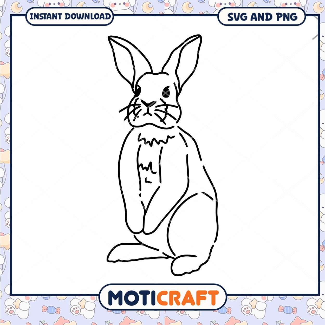 Cute Bunny Rabbit SVG PNG Instant Download Cute Bunny Rabbit SVG PNG Instant Download