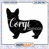 Corgi Grandpa SVG PNG Silhouette 2 Corgi Grandpa SVG PNG Silhouette