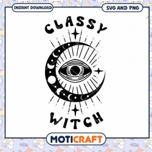 Classy Witch SVG Moon & Eye Design