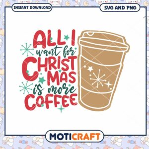 Christmas Coffee SVG PNG Instant Download