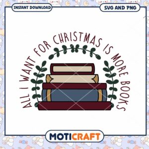 Christmas Books SVG PNG Download