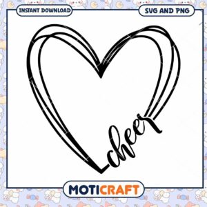 Cheer Heart SVG PNG Cut File