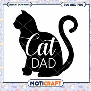 Cat Dad SVG Silhouette Instant Download