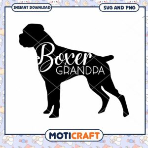 Boxer Grandpa SVG PNG Silhouette