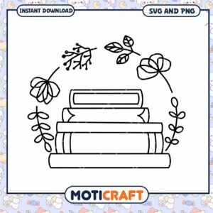 Book Stack SVG Cut File Instant Download