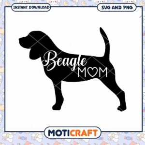 Beagle Mom SVG PNG Silhouette Cut File