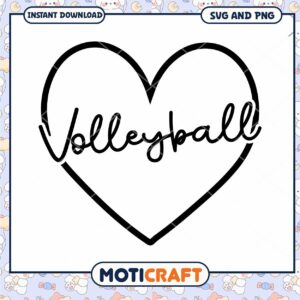 Volleyball Heart SVG PNG Instant Download