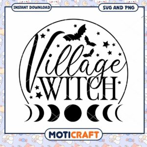 Village Witch SVG Halloween Design Instant Download