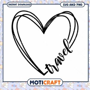 Travel Heart SVG Instant Download