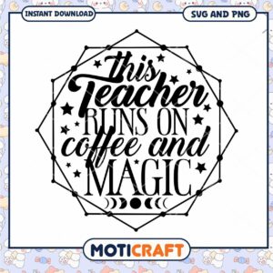 Teacher Runs on Coffee and Magic SVG PNG