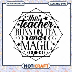 Teacher Runs on Tea and Magic SVG