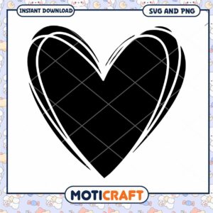 Stylish Heart SVG Graphic for Instant Download Perfect for Crafts and Designs