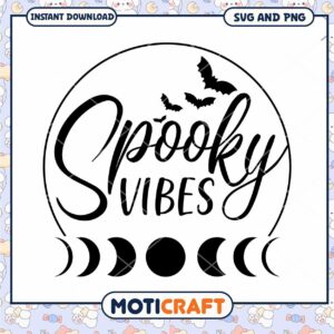 Spooky Vibes SVG Design for Halloween Decor and Craft Projects Download