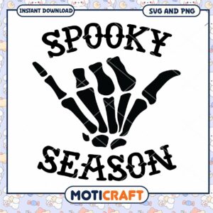 Spooky Season SVG PNG Hand Skeleton Design