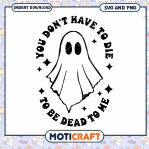 Spooky Ghost SVG PNG Halloween Design Instant Download