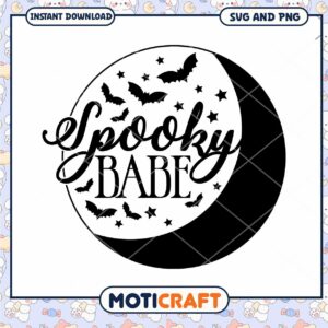 Spooky Babe Halloween SVG PNG Instant Download