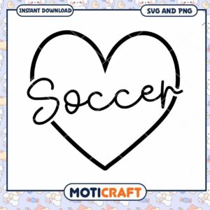 Soccer Heart SVG PNG Instant Download