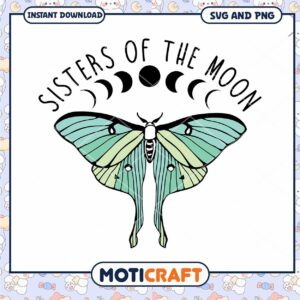Sisters of the Moon Moth SVG PNG Instant Download