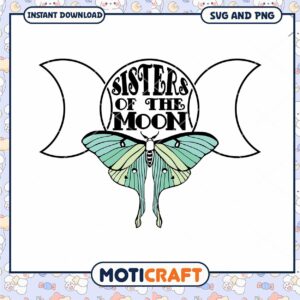 Sisters of the Moon SVG PNG Instant Download