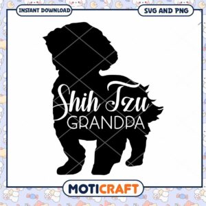 Shih Tzu Grandpa SVG PNG Instant Download