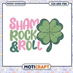 Shamrock Rock & Roll SVG PNG Instant Download