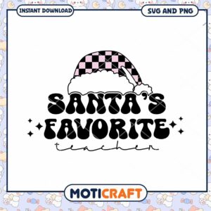 Santa's Favorite Teacher SVG PNG Design