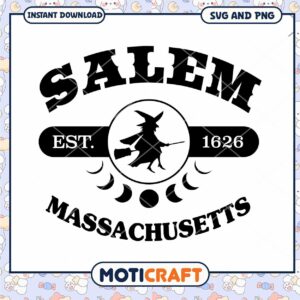 Salem Witch SVG Massachusetts 1626 Design