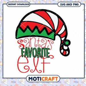Santa's Favorite Elf SVG PNG Cut File