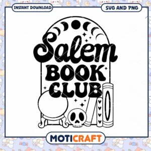Salem Book Club SVG Cut File Instant Download
