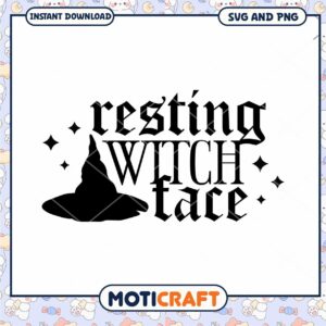 Resting Witch Face SVG Cut File