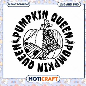 Pumpkin Queen SVG Design for Halloween Crafts and Seasonal Decor Download