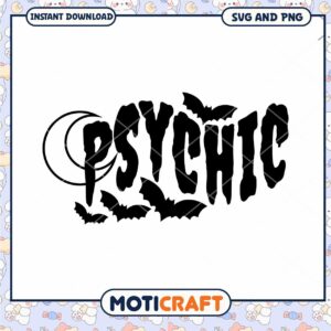 Psychic Halloween SVG Bats Moon Instant Download