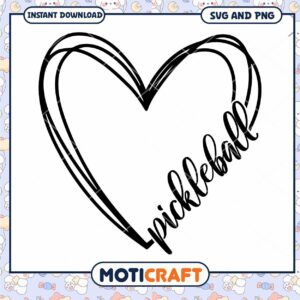 Pickleball Heart SVG PNG Instant Download