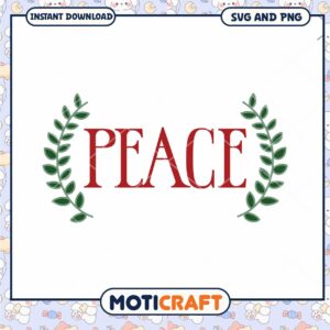 Peace SVG Wreath Christmas Design Instant Download