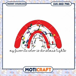 My Favorite Color is Christmas Lights SVG for Instant Download