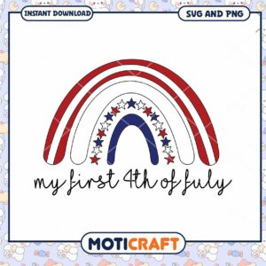 My First 4th of July Rainbow SVG Instant Download Design