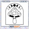 Mushroom and Moon Phases SVG Instant Download Art Design