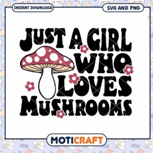 Mushroom Girl SVG Instant Download