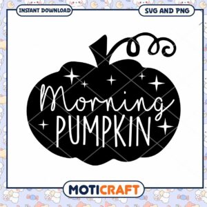 Morning Pumpkin SVG Design for Fall Crafts and Decor